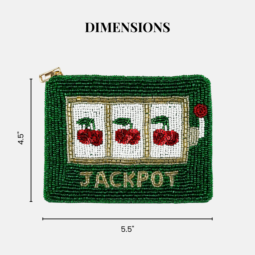 Jackpot Slot Machine Beaded Coin Purse