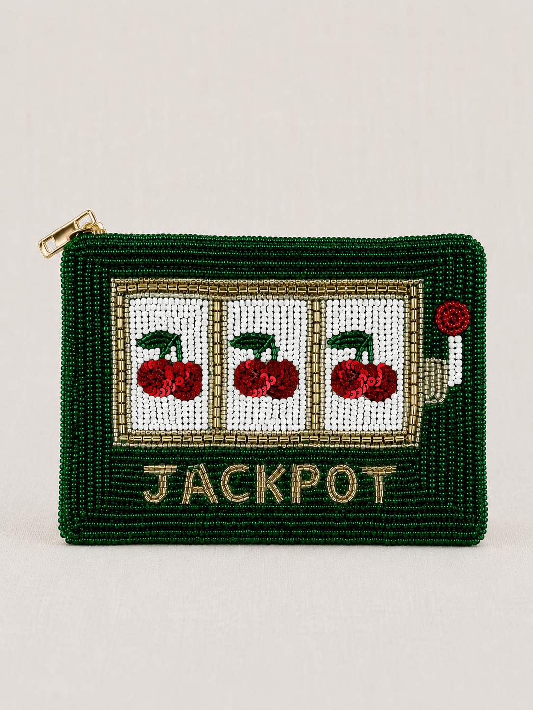 Jackpot Slot Machine Beaded Coin Purse