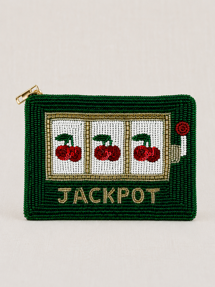 Jackpot Slot Machine Beaded Coin Purse