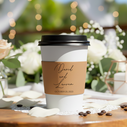 Names Minimalist Coffee Cup Sleeves