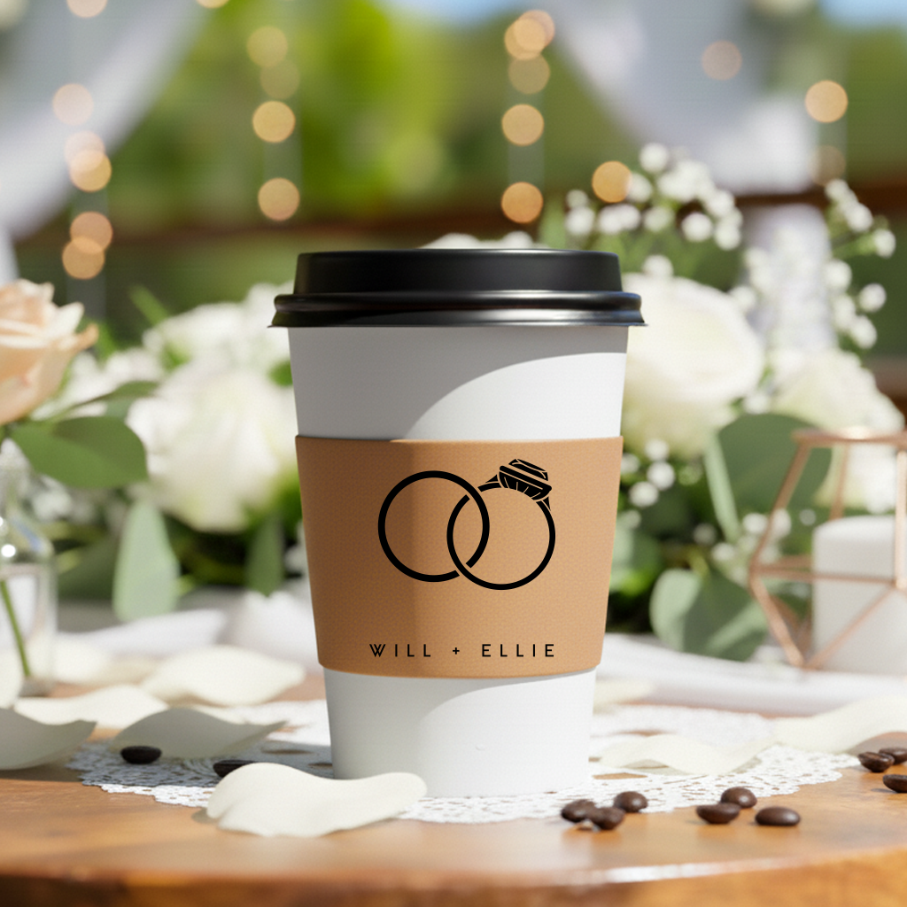 Names Minimalist Coffee Cup Sleeves