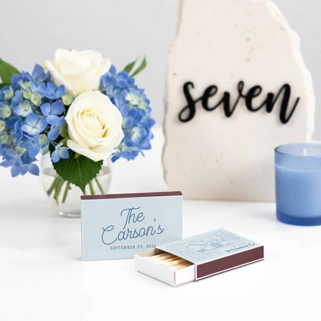 Classic Script Wedding Matchbox (KT 331)