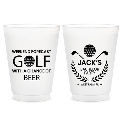 Golf Bachelor Party Frosted Cups (KT 188)