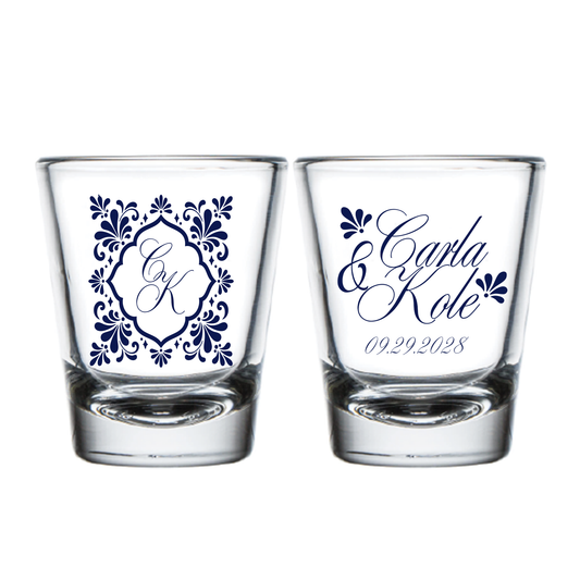 Talavera Inspired Wedding Shot Glasses (KT 338)