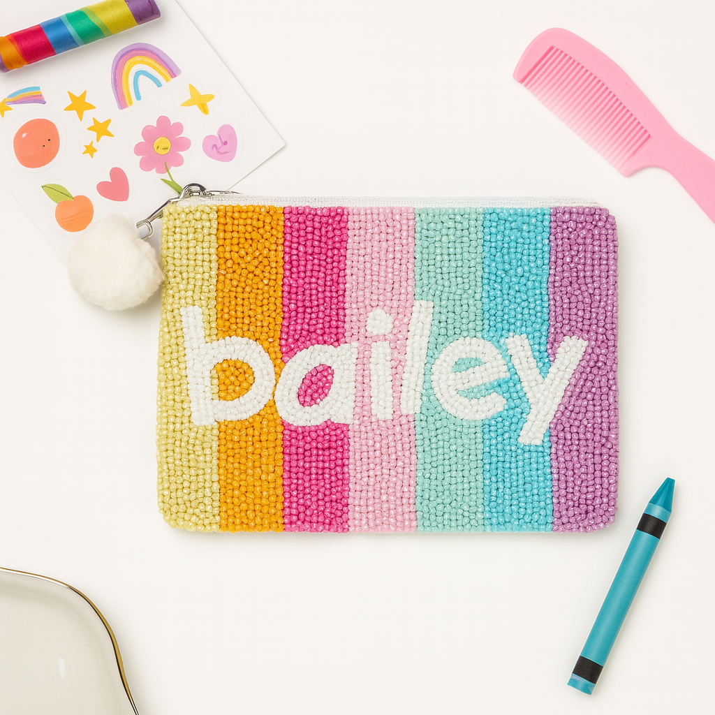 Rainbow Stripes Kids Coin Clutch