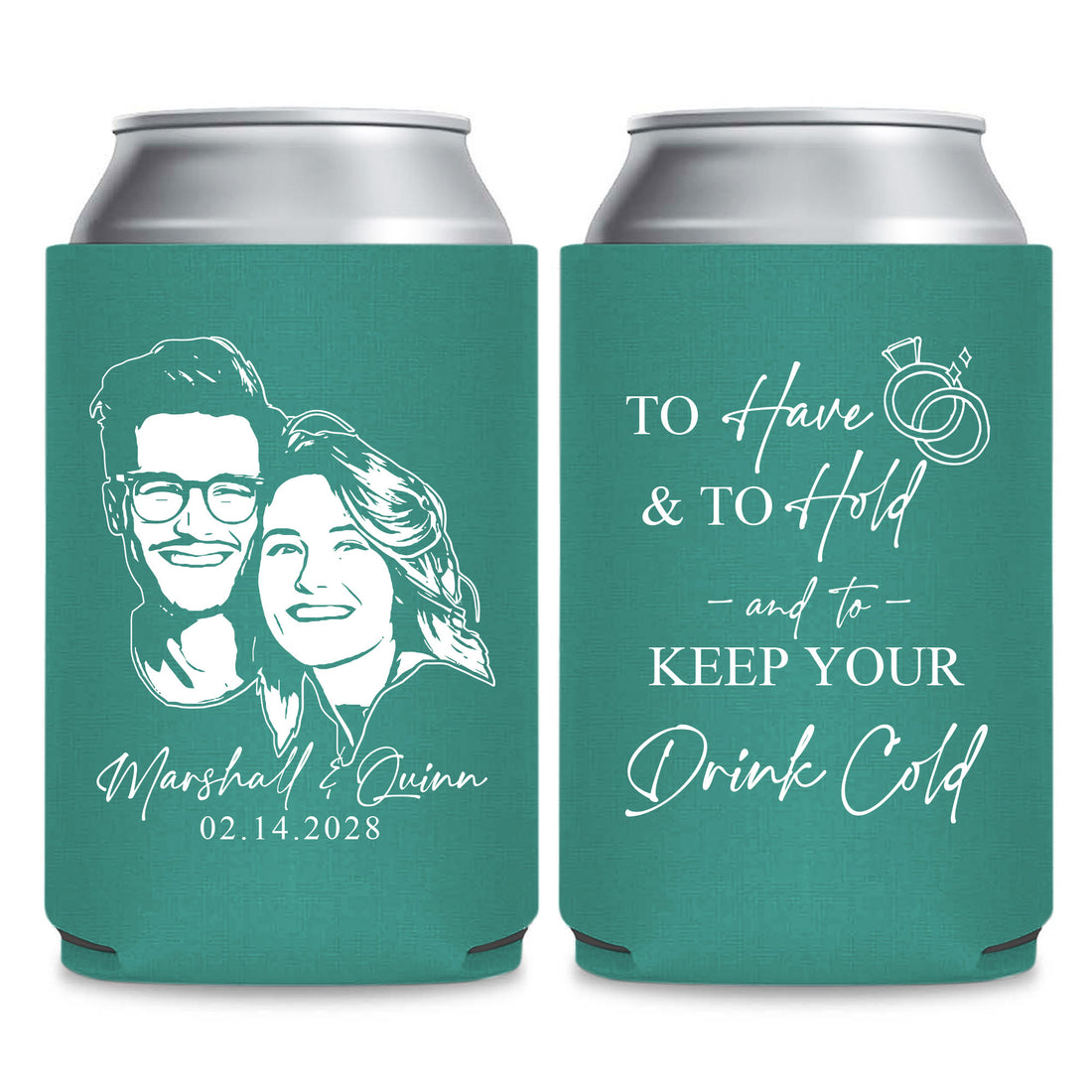 Portrait Mockup Wedding Can Coolers