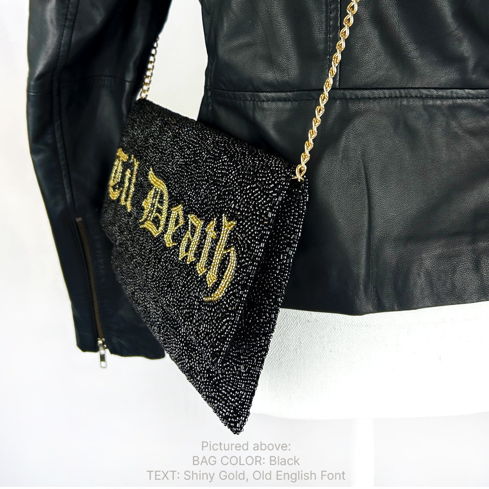 Til Death Beaded Bridal Clutch