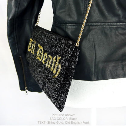 Til Death Beaded Bridal Clutch