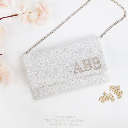 Monogram Beaded Clutch For Bride and Bridesmaids