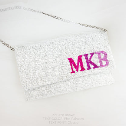 Monogram Beaded Clutch For Bride and Bridesmaids