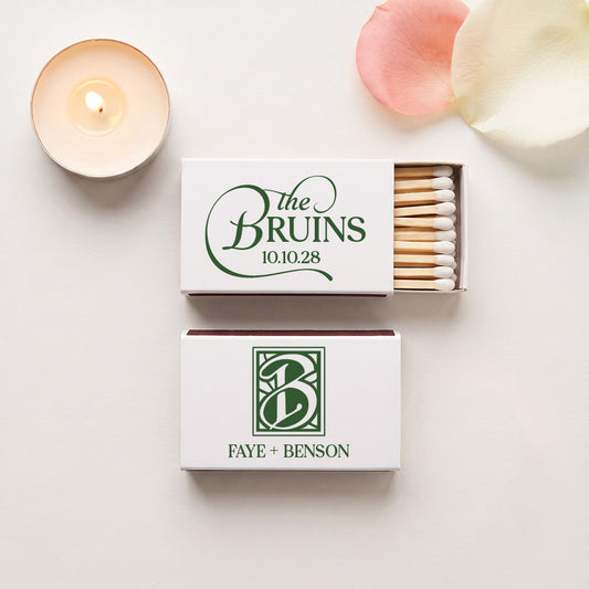 Personalized Wedding Matchboxes with Monogram (LP 374)