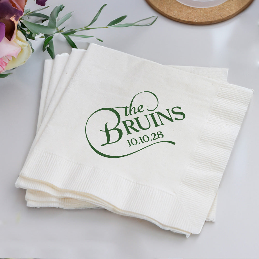 Personalized Wedding Cocktail Napkins Custom Reception Favors (LP 374)