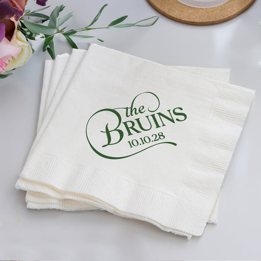 Personalized Wedding Cocktail Napkins Custom Reception Favors (LP 374)