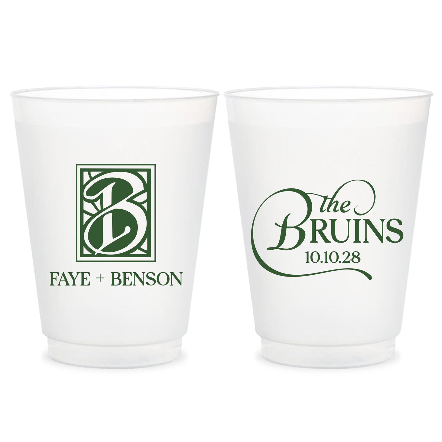 Personalized Frosted Plastic Cups Wedding Drinkware Favors (LP 374)