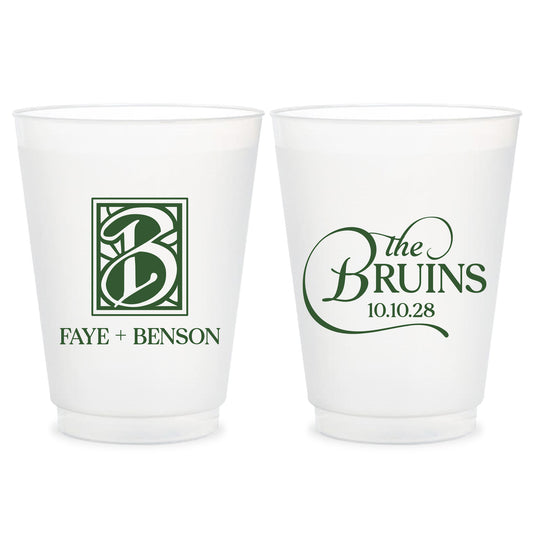 Personalized Frosted Plastic Cups Wedding Drinkware Favors (LP 374)