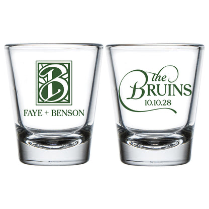 Personalized Wedding Shot Glasses with Monogram (LP 374)
