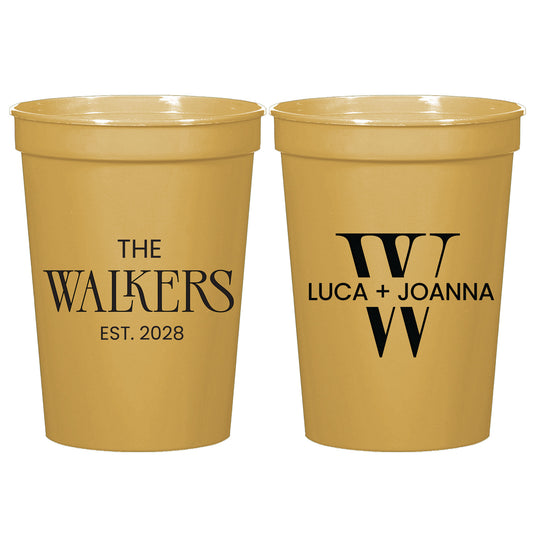 Monogram Wedding Stadium Cups Customized Event Drinkware (LP 375)
