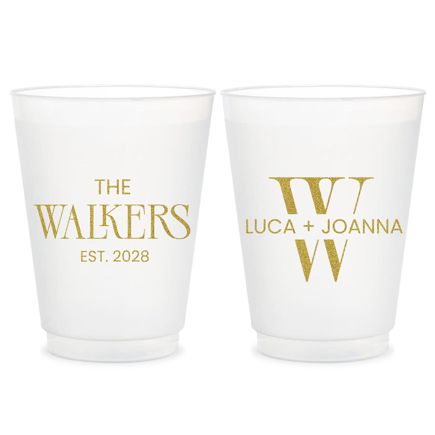 Custom Wedding Frosted Cups with Monogram Personalized Cups (LP 375)