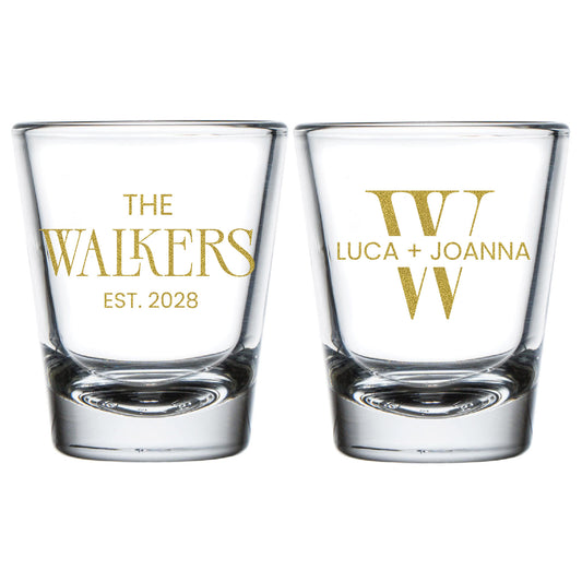 Custom Monogram Wedding Shot Glass Party Favors (LP 375)