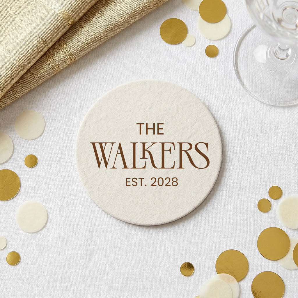 Last Name Minimalist Coasters