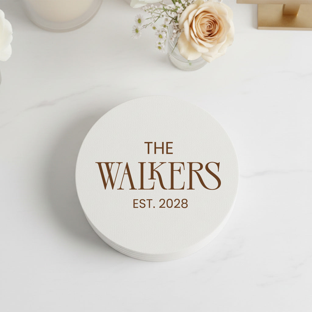 Last Name Minimalist Coasters
