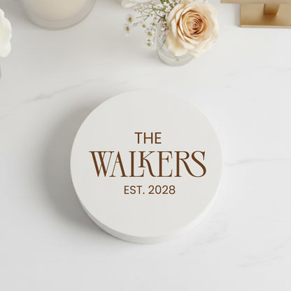 Last Name Minimalist Coasters