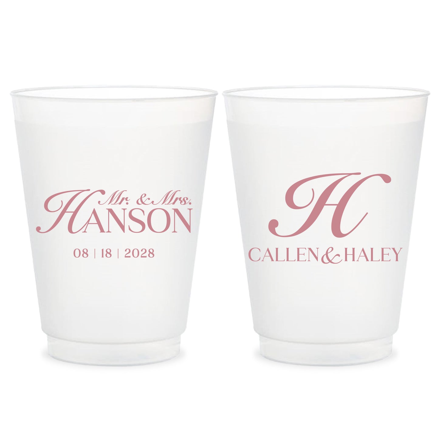 Personalized Frosted Wedding Cups Custom Reception Party Favors (LP 376)