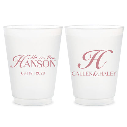 Personalized Frosted Wedding Cups Custom Reception Party Favors (LP 376)