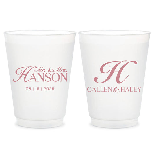 Personalized Frosted Wedding Cups Custom Reception Party Favors (LP 376)
