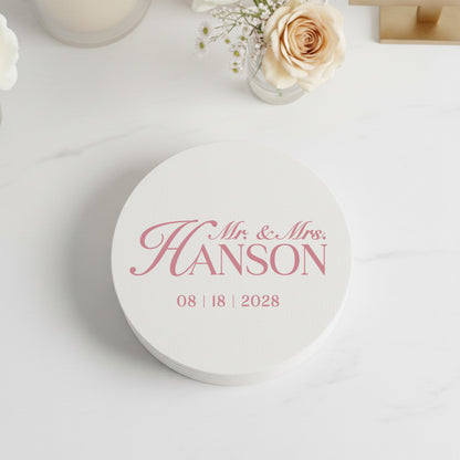 Last Name Minimalist Coasters