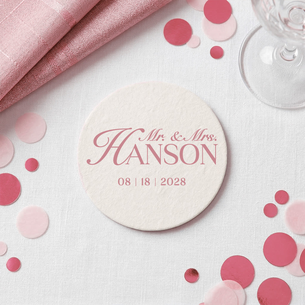 Last Name Minimalist Coasters