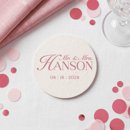 Last Name Minimalist Coasters