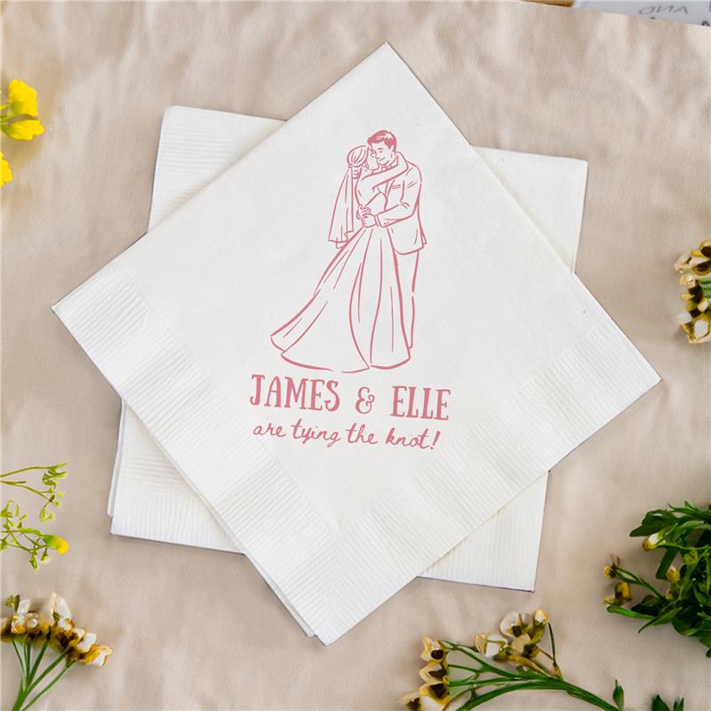 Tying the Knot Line-Art Wedding Napkins (LP 279)
