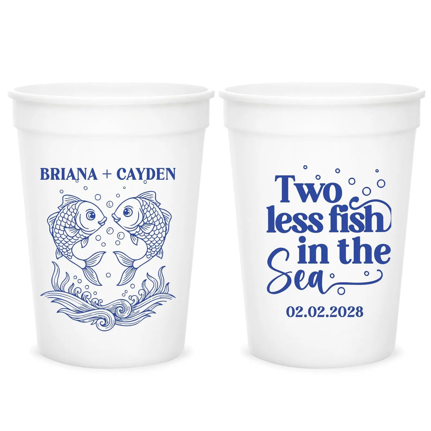Two Less Fish In The Sea Wedding Stadium Cups (LP 354)