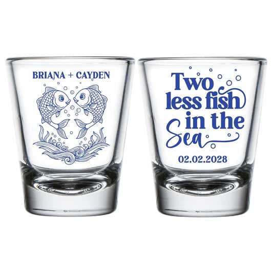 Two Less Fish In The Sea Wedding Shot Glass Favors (LP 354)