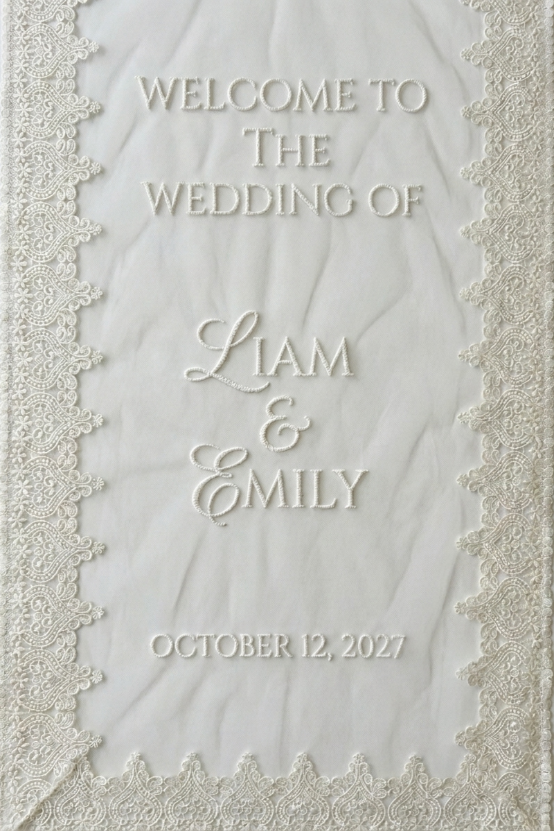Custom Wedding Lace Entrance Banner
