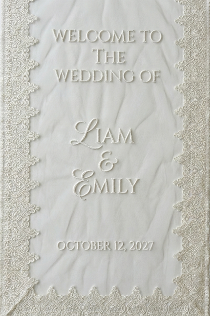 Custom Wedding Lace Entrance Banner