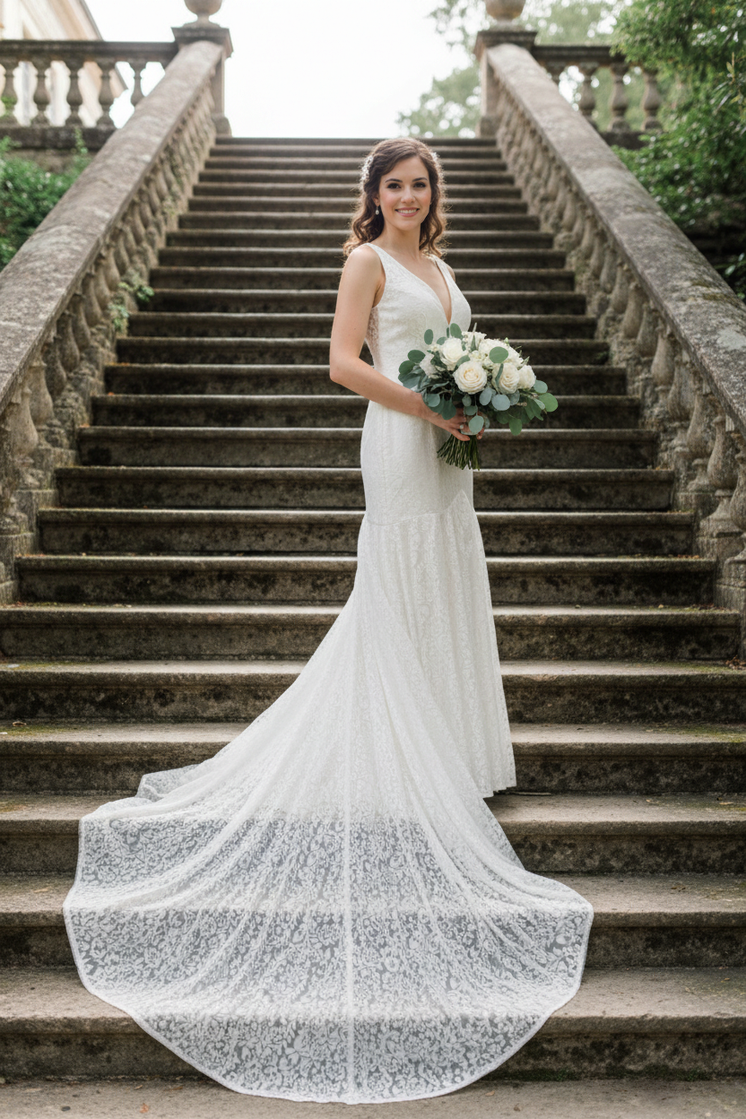The Lace Train Gown