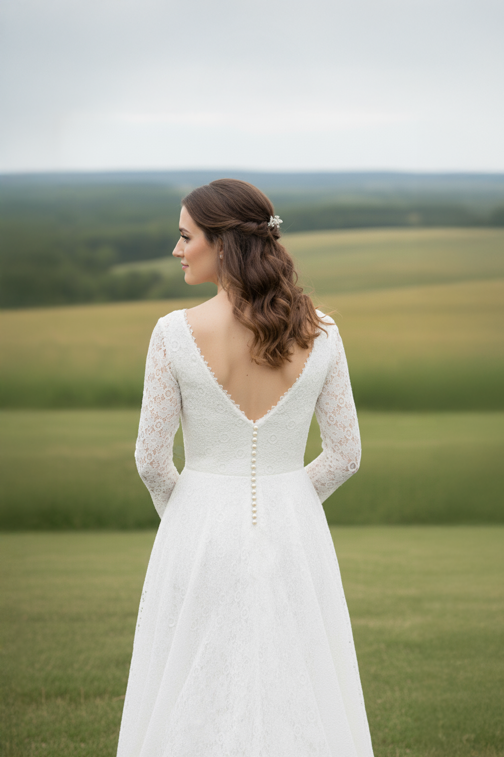 The Lace Sleeve Gown