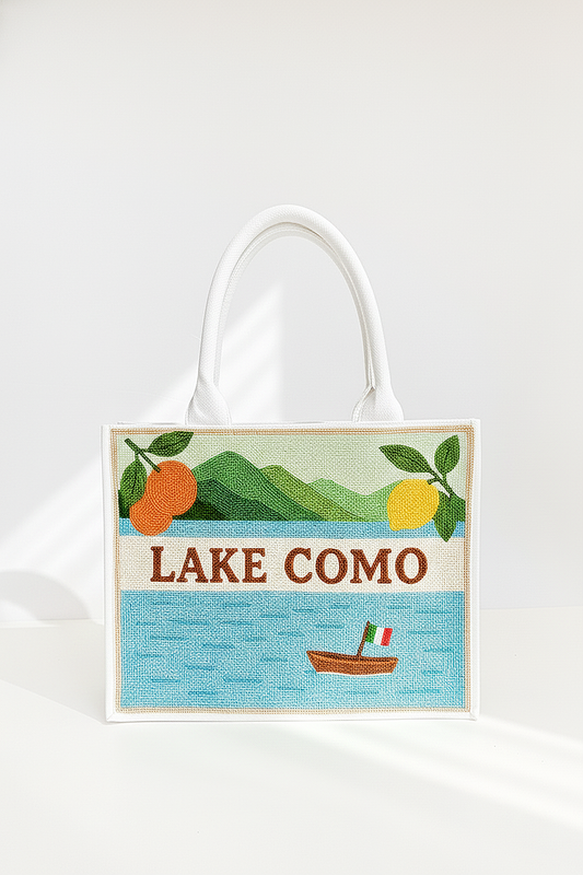 Lake Como Beaded Tote Bag