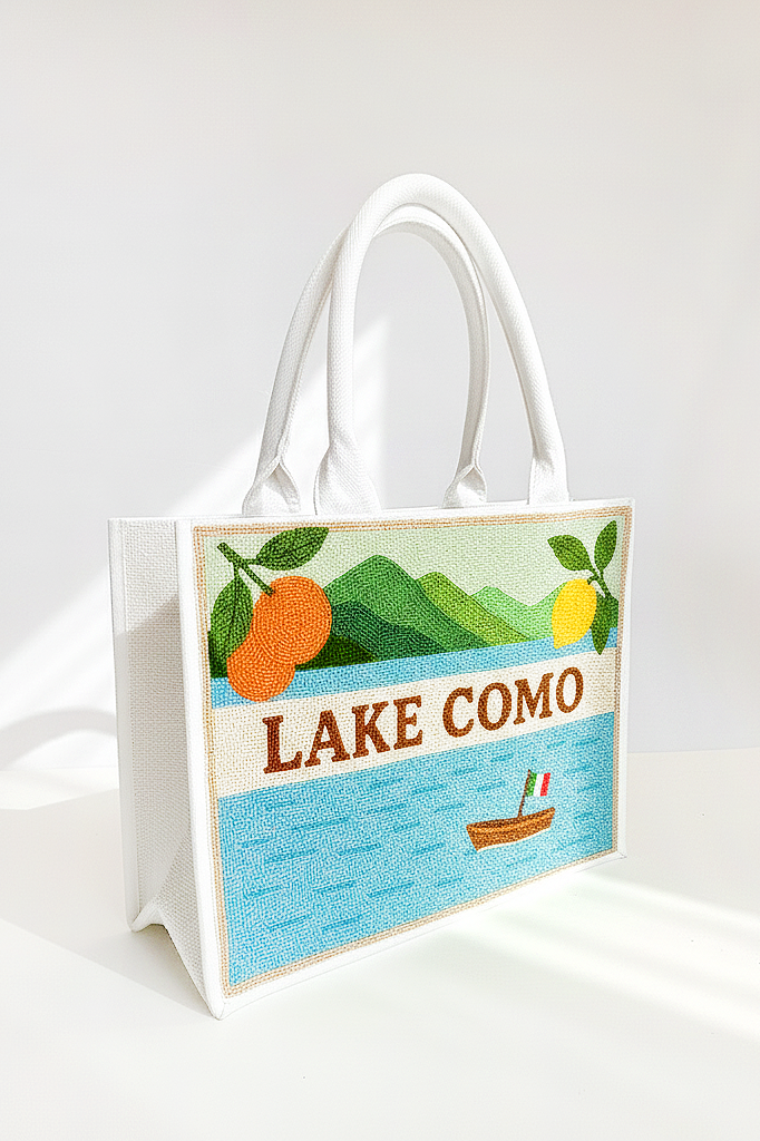 Lake Como Beaded Tote Bag