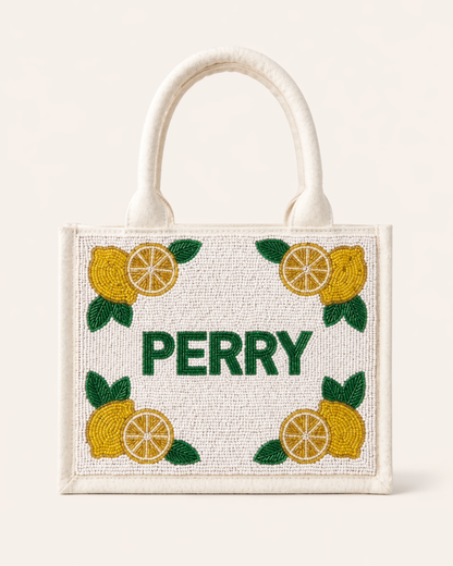 Lemon Beaded Mini Tote