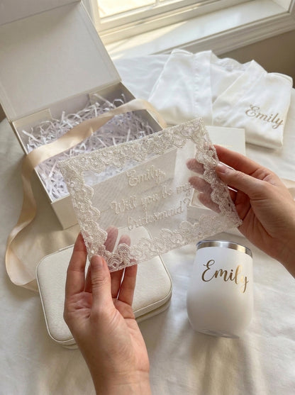 Personalized Bridesmaid Tulle Invitation