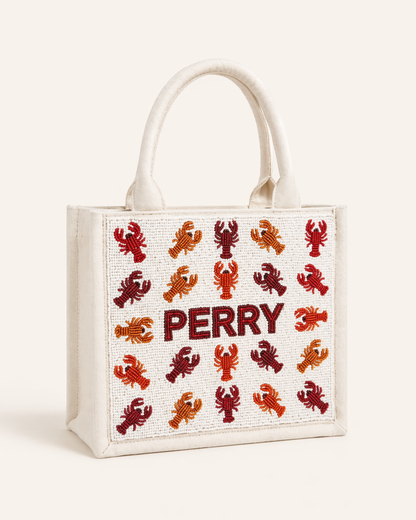 Lobster Pattern Beaded Tote