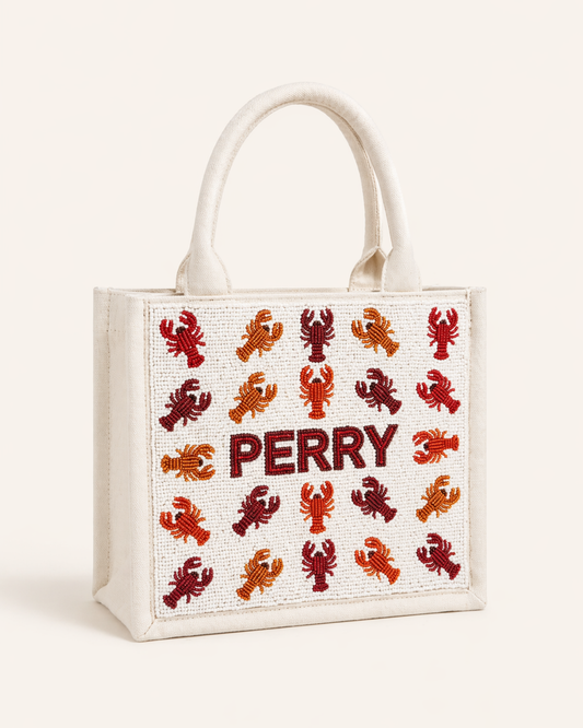 Lobster Pattern Beaded Tote