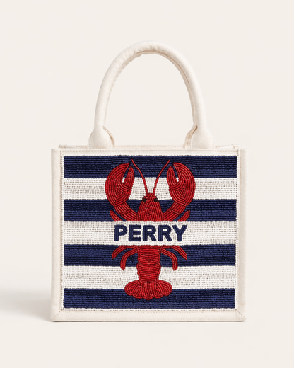 Lobster Pattern Beaded Tote
