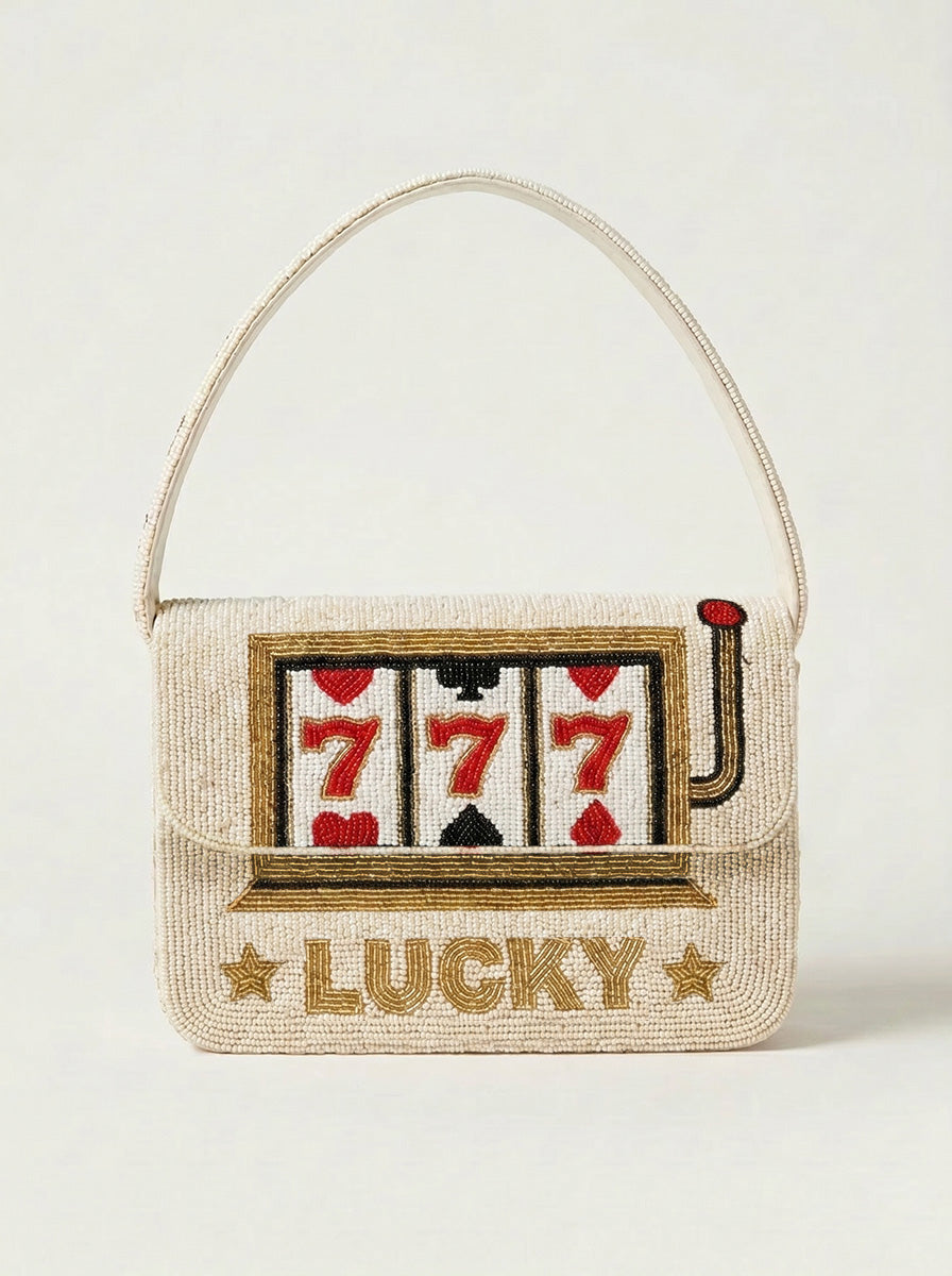 Hand-Beaded Game Night Shoulder Bag