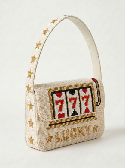 Hand-Beaded Game Night Shoulder Bag