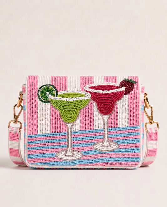 Margarita Cocktail Beaded Clutch