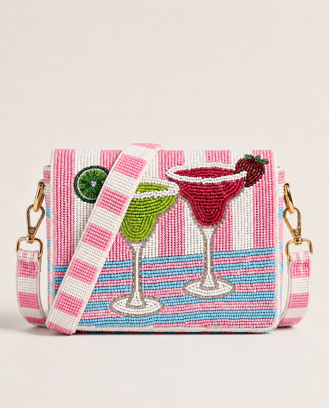 Margarita Cocktail Beaded Clutch